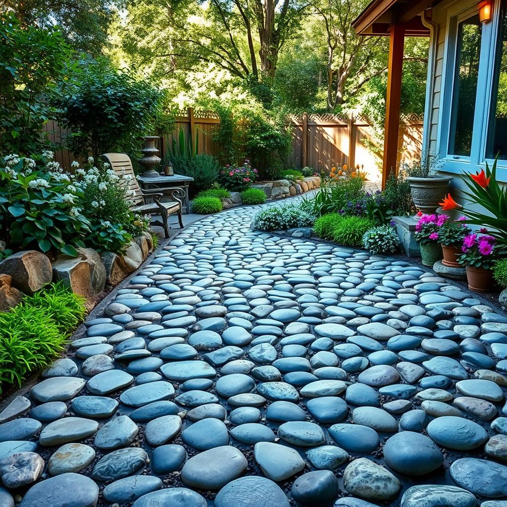 river rock patio flooring