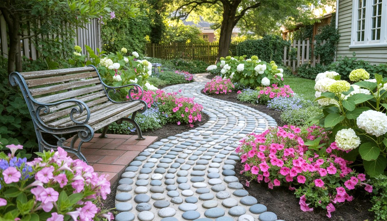 river rock landscaping