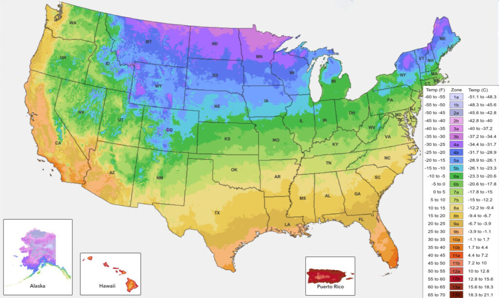 usda gardening zones
