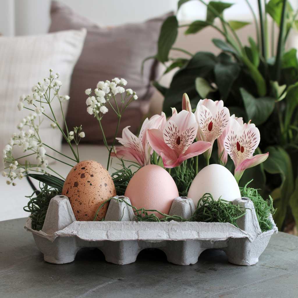 egg carton centerpiece